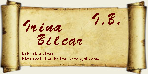 Irina Bilčar vizit kartica